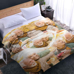 Custom Heart Shaped Photos Blanket Personalized Five Photos Blankets Best Valentine's Day Gifts for Her