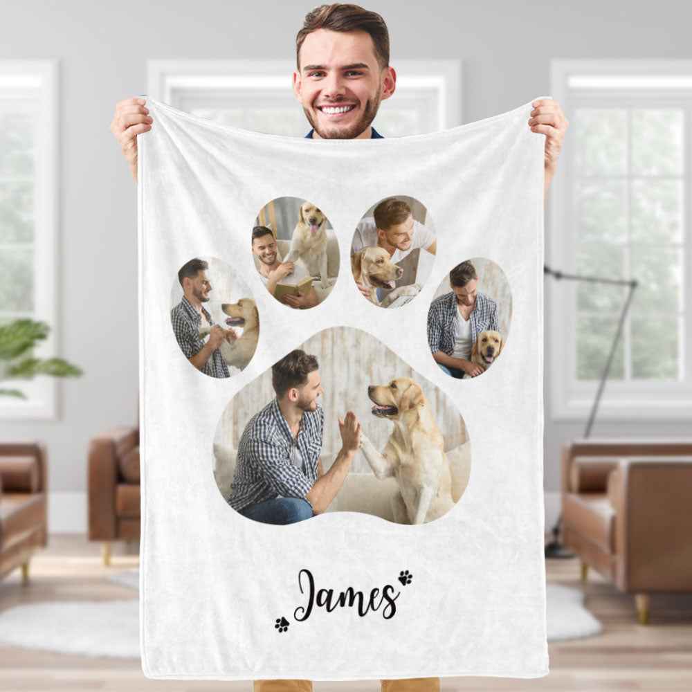 Valentine's Day Gifts Custom Photo Blanket Personalized Pets Photo and Text Blankets For Her