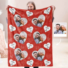 Custom Photo&Text Blanket Gifts for Couple