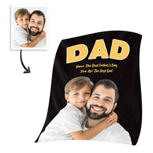 Custom Photo Blanket Portrait Photo Blanket Gifts for Dad