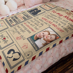Custom Letter Blanket Personalized Photo Blanket to Mom with Names