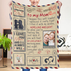 Personalised Photo Blanket Custom Letter Throw for Mum with Names | Mother's Day Gift