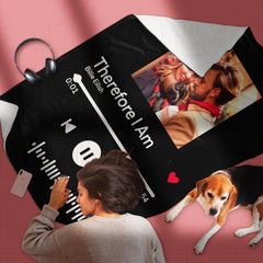 Personalised Scannable Music Code Fleece Blanket - Custom Photo & Text