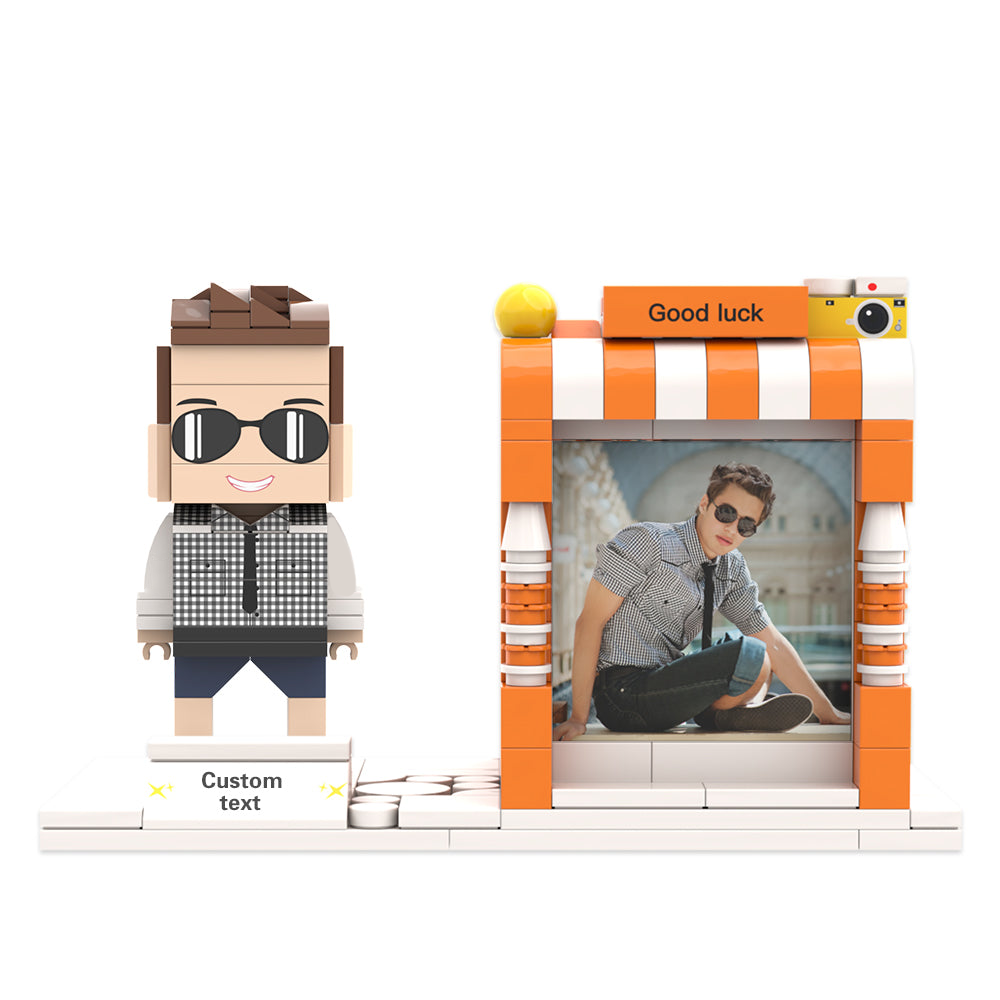 Personalised Lego-Style Photo Pen Holder with Custom Name | Desk Organiser Gift