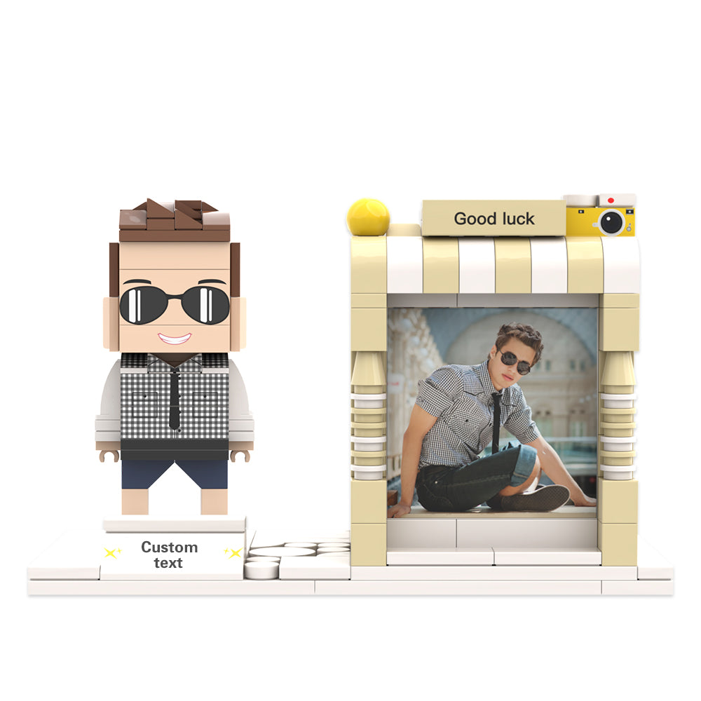 Personalised Lego-Style Photo Pen Holder with Custom Name | Desk Organiser Gift