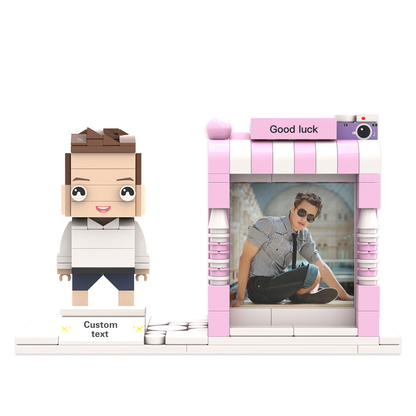 Personalised Lego-Style Photo Pen Holder with Custom Name | Desk Organiser Gift