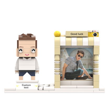 Personalised Lego-Style Photo Pen Holder with Custom Name | Desk Organiser Gift