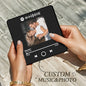 Demonstration of inserting a high‑resolution photo into the personalised music fridge magnet’s black frame — easy customisation for weddings, teachers or keepsakes