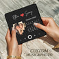 Close‑up of the black frame edge and acrylic surface showing premium ABS construction and durable finish — personalised photo music fridge magnet, safe and non‑toxic