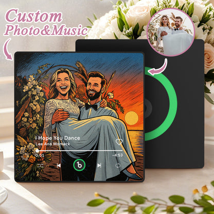 FridgeBeats Framed 4.0 Custom Photo Music Fridge Magnet - Personalised Song Player Wedding Gift