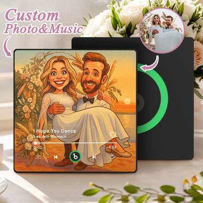 FridgeBeats Framed 4.0 Custom Photo Music Fridge Magnet - Personalised Song Player Wedding Gift