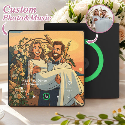 FridgeBeats Framed 4.0 Custom Photo Music Fridge Magnet - Personalised Song Player Wedding Gift
