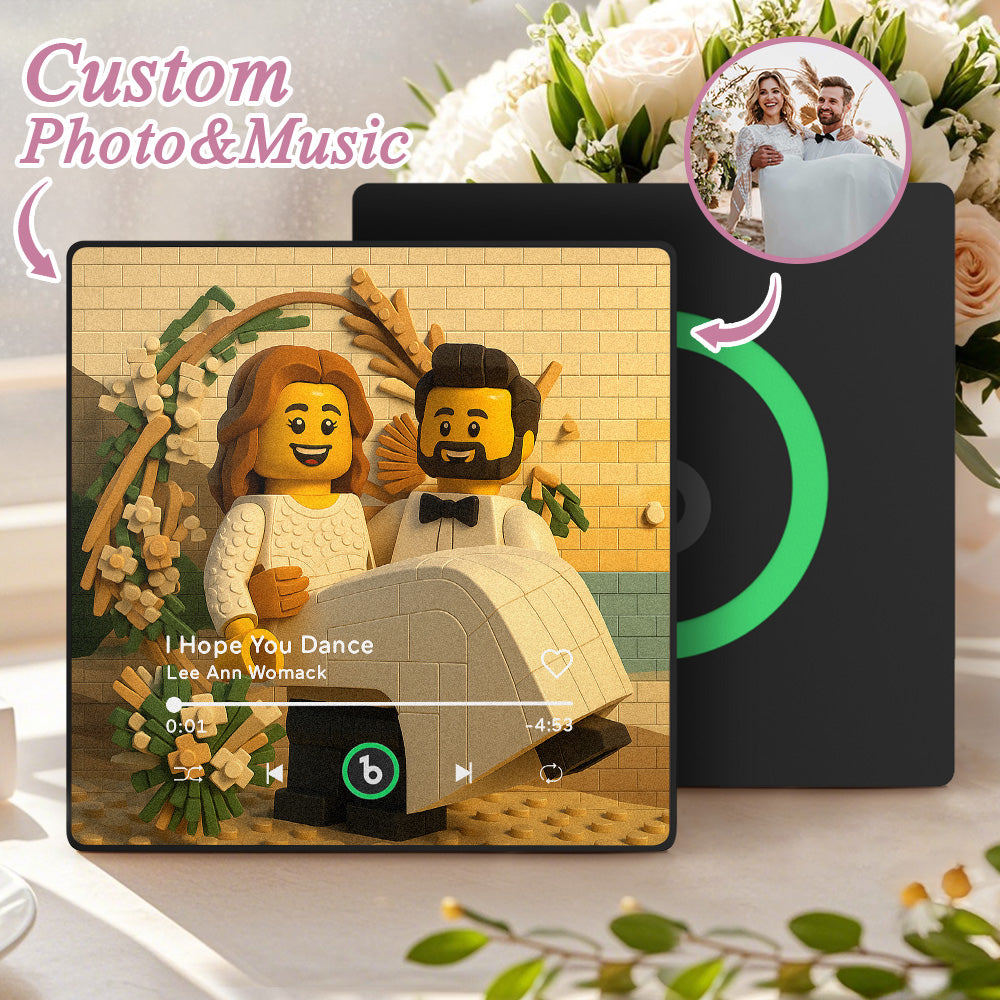 FridgeBeats Framed 4.0 Custom Photo Music Fridge Magnet - Personalised Song Player Wedding Gift