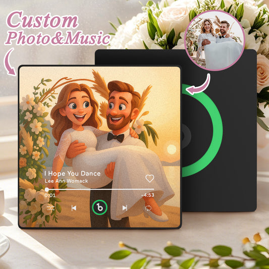 FridgeBeats Framed 4.0 Custom Photo Music Fridge Magnet - Personalised Song Player Wedding Gift