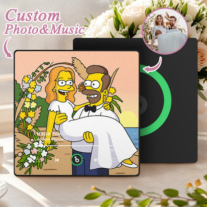 FridgeBeats Framed 4.0 Custom Photo Music Fridge Magnet - Personalised Song Player Wedding Gift