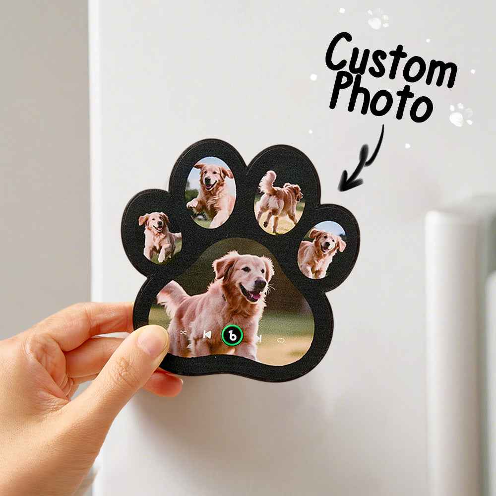 FridgeBeats Framed 4.0 Custom Music Fridge Magnet Personalized Paw Print Song Magnets That Can Play Music Anniversary Gifts Memorial Gifts