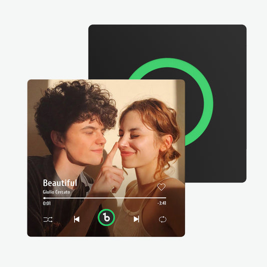 FridgeBeats Frameless Custom Music Fridge Magnet 4.0 — personalised album magnet on 10cm acrylic with waterproof, frameless finish