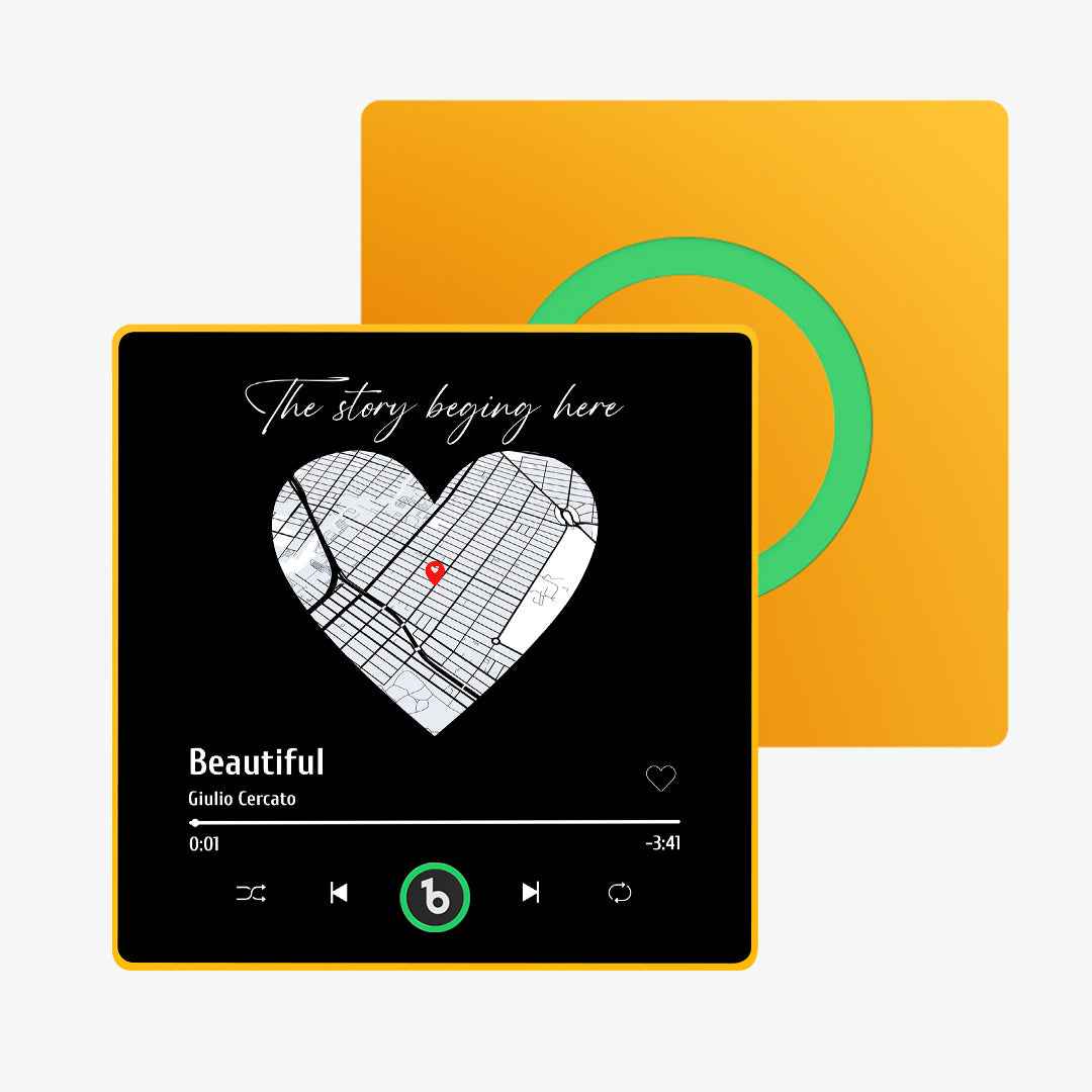 FridgeBeats Framed Custom Music Fridge Magnet with Map New 4.0 Upgrade Fridge Magnet Anniversary Gifts