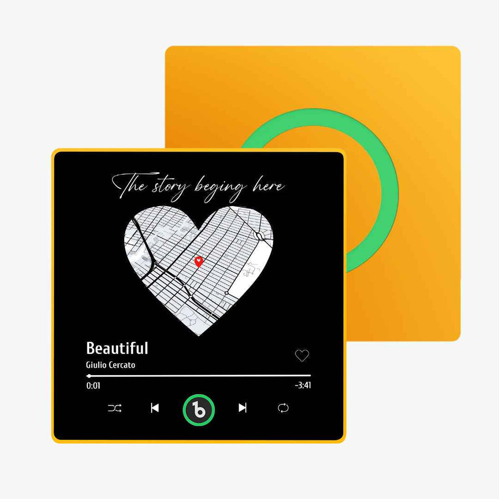 FridgeBeats Framed Custom Music Fridge Magnet with Map New 4.0 Upgrade Fridge Magnet Anniversary Gifts