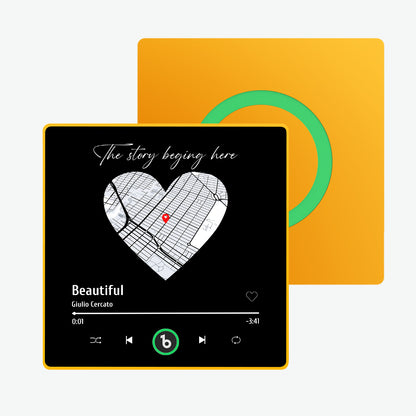 Framed customised music fridge magnet with personalised text and photo option — ideal personalised Valentine or birthday present