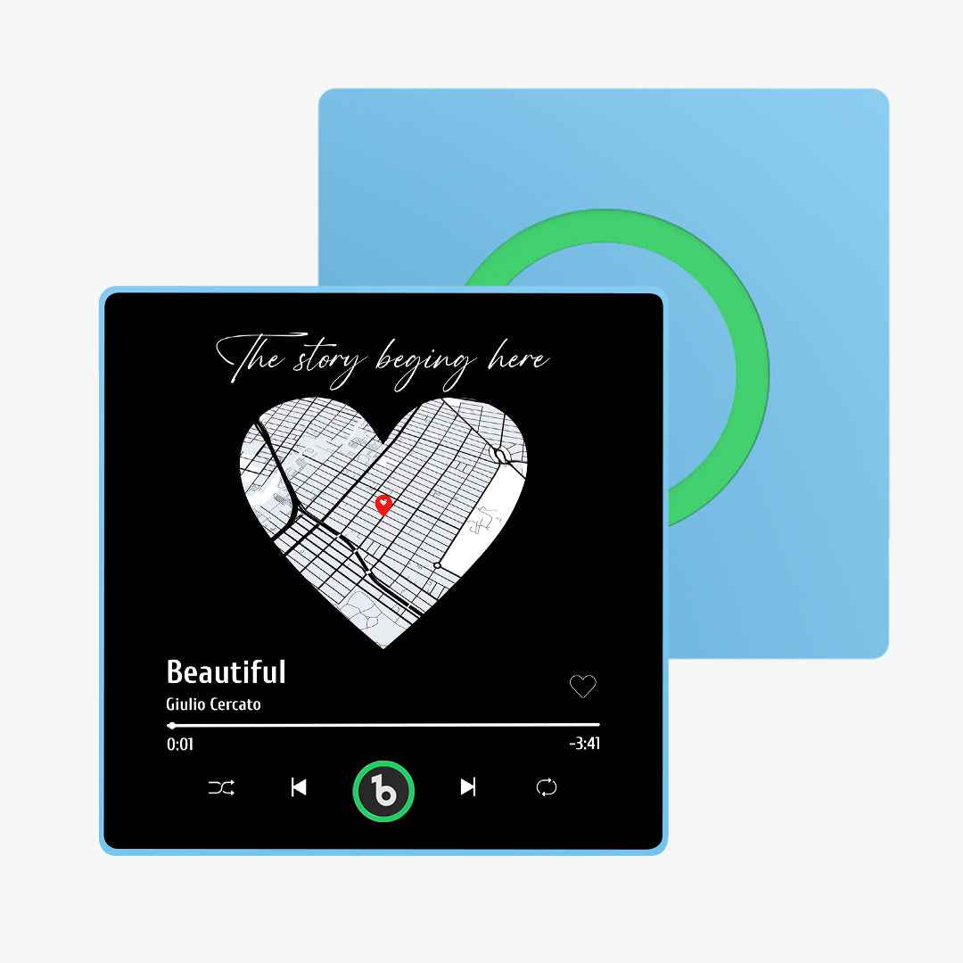 FridgeBeats Framed Custom Music Fridge Magnet with Map New 4.0 Upgrade Fridge Magnet Anniversary Gifts