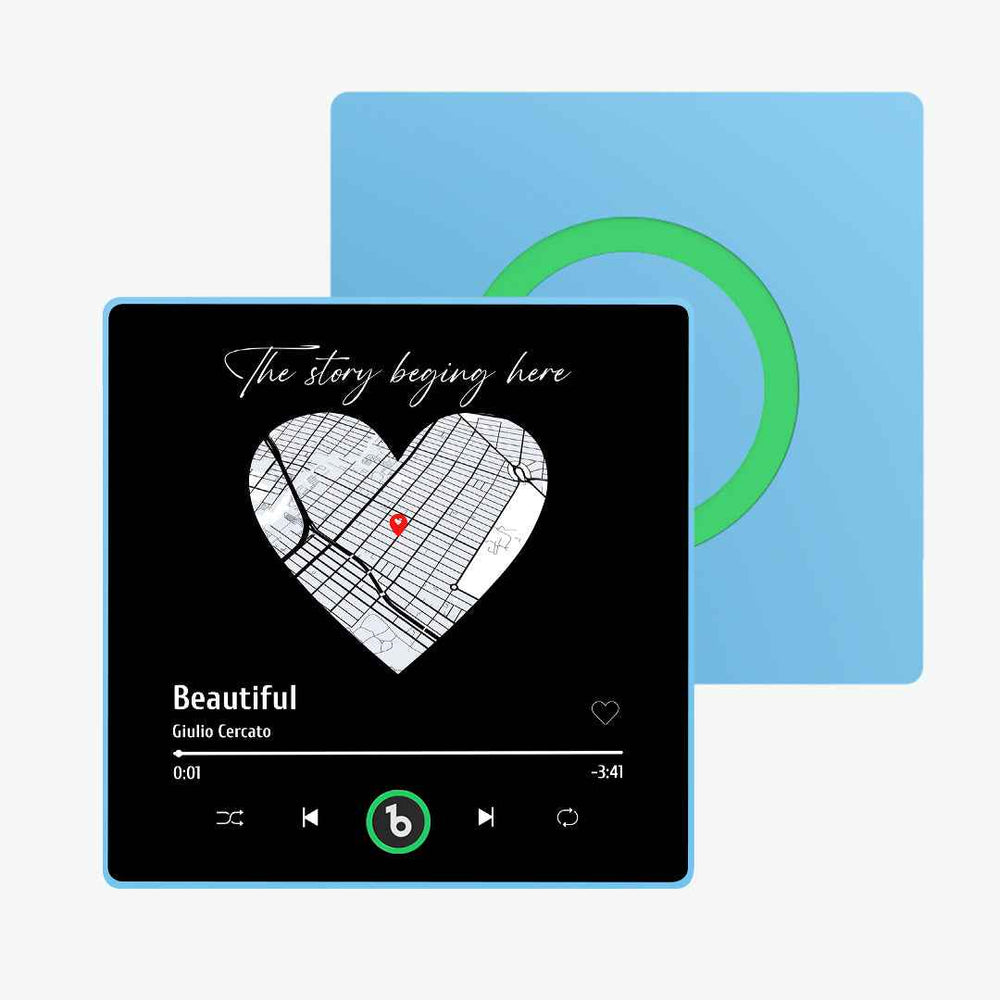 FridgeBeats Framed Custom Music Fridge Magnet with Map New 4.0 Upgrade Fridge Magnet Anniversary Gifts