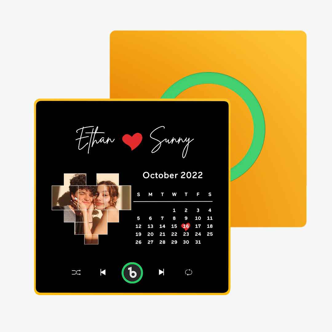 FridgeBeats Framed Custom Music Fridge Magnet Colorful Frame Love Calendar Fridge Magnet with Photo Unique Gift for Couple New 4.0 Upgrade