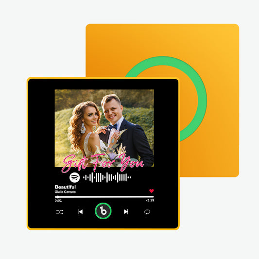 FridgeBeats 4.0 Pro — framed custom music & photo fridge magnet, Bluetooth enabled, acrylic 10cm