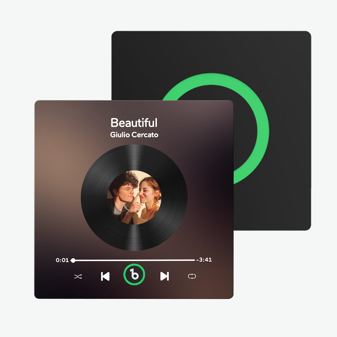 FridgeBeats music magnet on a kitchen fridge playing a chosen song – ideal housewarming gift