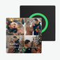 FridgeBeats frameless personalised music fridge magnet — colourful acrylic album-style face, playable album magnet that plays your chosen MP3, rechargeable and waterproof
