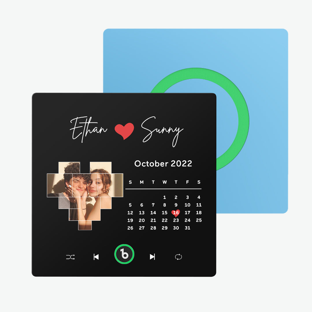 Frameless Custom Music Fridge Magnet with Photo - Personalised Unique Gift for Couples (4.0 Upgrade)