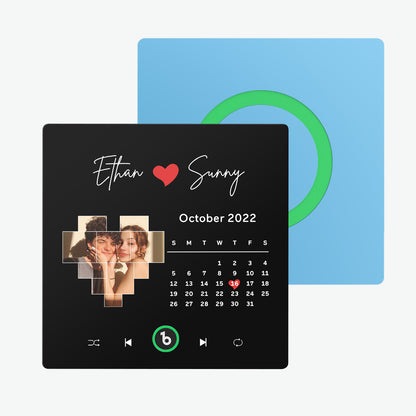 Frameless Custom Music Fridge Magnet with Photo - Personalised Unique Gift for Couples (4.0 Upgrade)