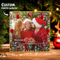 Close-up of FridgeBeats personalised family photo music fridge magnet in clear acrylic frame — MP3-enabled keepsake gift