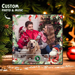 FridgeBeats Framed Custom Family Photo Music Fridge Magnet Christmas Gifts for Family Personalized Music Magnets Can Play Songs