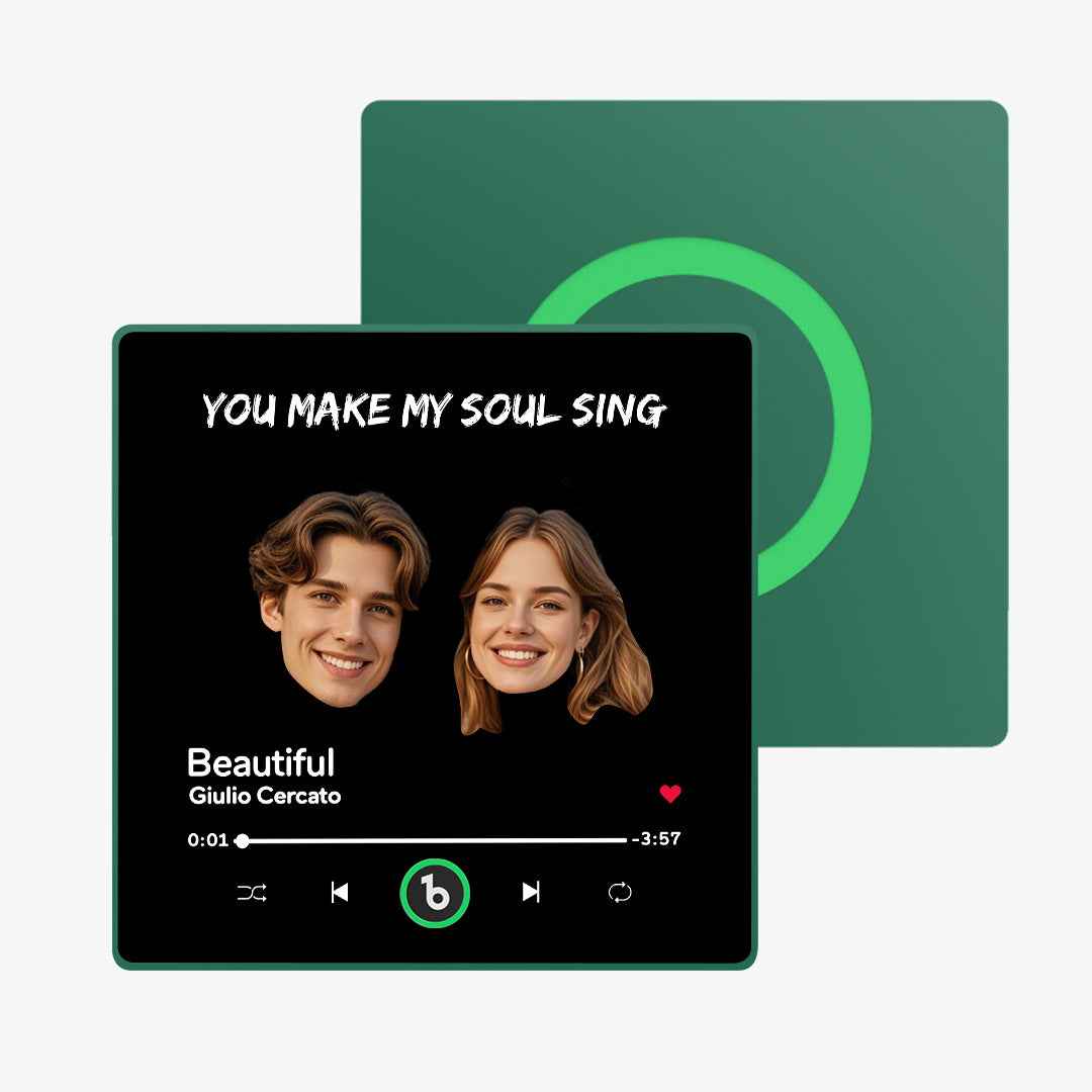 FridgeBeats Framed Custom Music Fridge Magnet Custom Face Text Fridge Magnet Album Fridge Magnet Music Wall Photo Sticker Gift for Couple