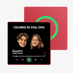 FridgeBeats Framed Custom Music Fridge Magnet Custom Face Text Fridge Magnet Album Fridge Magnet Music Wall Photo Sticker Gift for Couple