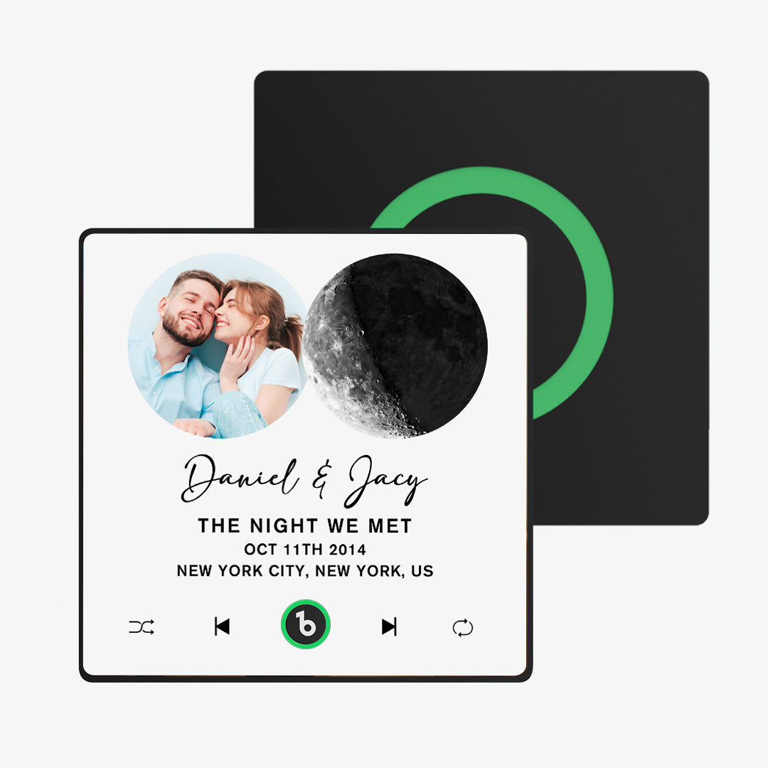 Personalised Music Fridge Magnet - Custom Song Moon Phase Design | Romantic Gift