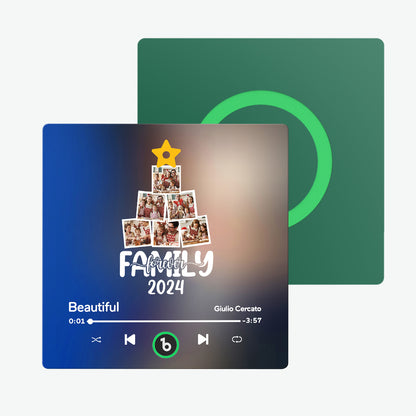 Frameless Custom Music Photo Fridge Magnet - Personalised Christmas Tree Design Playable Musical Gift