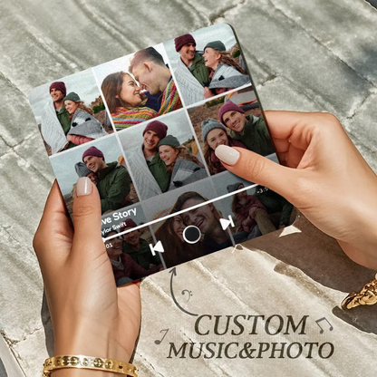 Personalised Photo Music Fridge Magnet - Custom Song Gift for Her