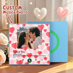 FridgeBeats Framed Custom Photo with Hearts Music Fridge Magnet Sticker Special for Valentine's Day New 4.0 Upgrade Colorful Frame