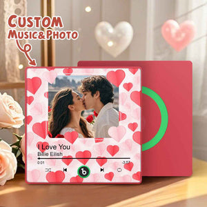 FridgeBeats Framed Custom Photo with Hearts Music Fridge Magnet Sticker Special for Valentine's Day New 4.0 Upgrade Colorful Frame