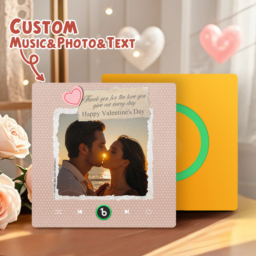 Personalised Frameless Music Photo Fridge Magnet - Valentine's Gift 4.0 Edition