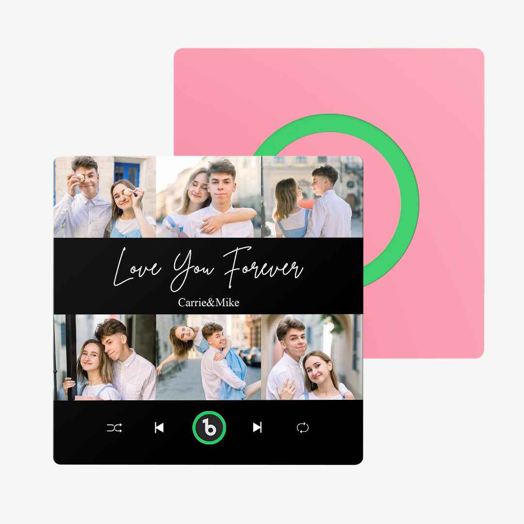 FridgeBeats Frameless Custom Photos Text Music Fridge Magnet Special for Valentine's Day New 4.0 Upgrade Colorful Album Sticker