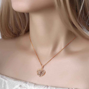 Cutsom Angel Wings Heart Locket Necklace	with Engraving