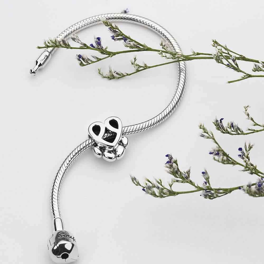 Dog Paw Photo Charm 925 Sterling Silver