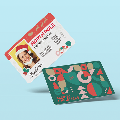 Front and reverse of a personalised wallet photo card displaying a clear image and space for personalised text or music file — wallet insert print