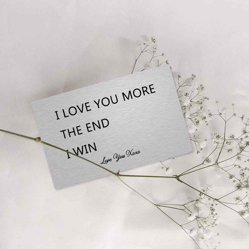 Personalized Wallet Card I Love You More Metal Wallet Card Engraved Keepsake For Him