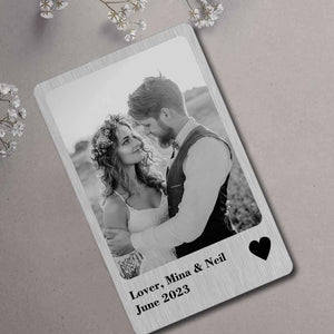Love Gifts Photo Wallet Card Polaroid Style Metal Card Personlized Keepsake Gift