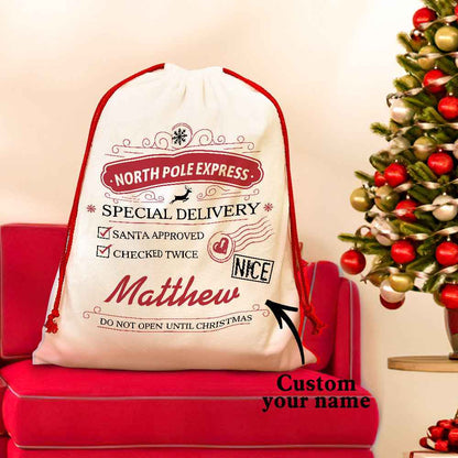 Personalised Large Santa Sack Special Delivery From Santa Christmas Gift Bag for Kids
