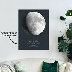 Personalised Moon Phase Poster | Unique Custom Anniversary Gift